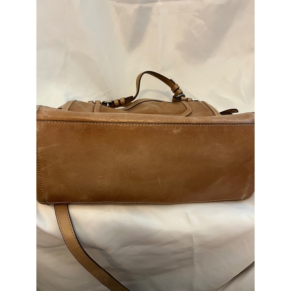 Frye Melissa Satchel Tan Leather Crossbody‎ Handbag Brown Vintage Style - Picture 6 of 8